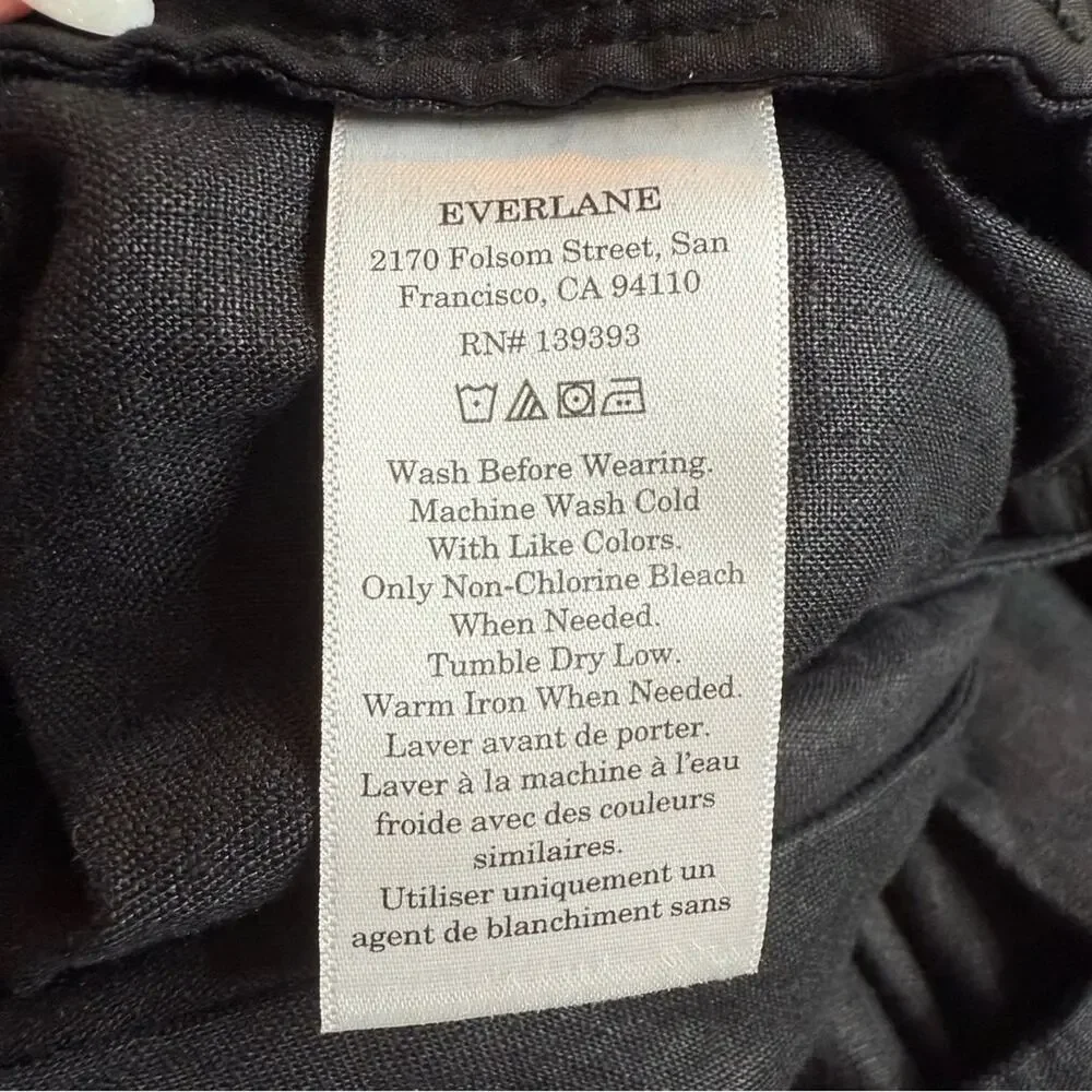 Everlane Black Linen Wrap Jumpsuit Size 2 NWOT Minimalist One Piece Sustainable